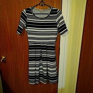 Black and white striped dress